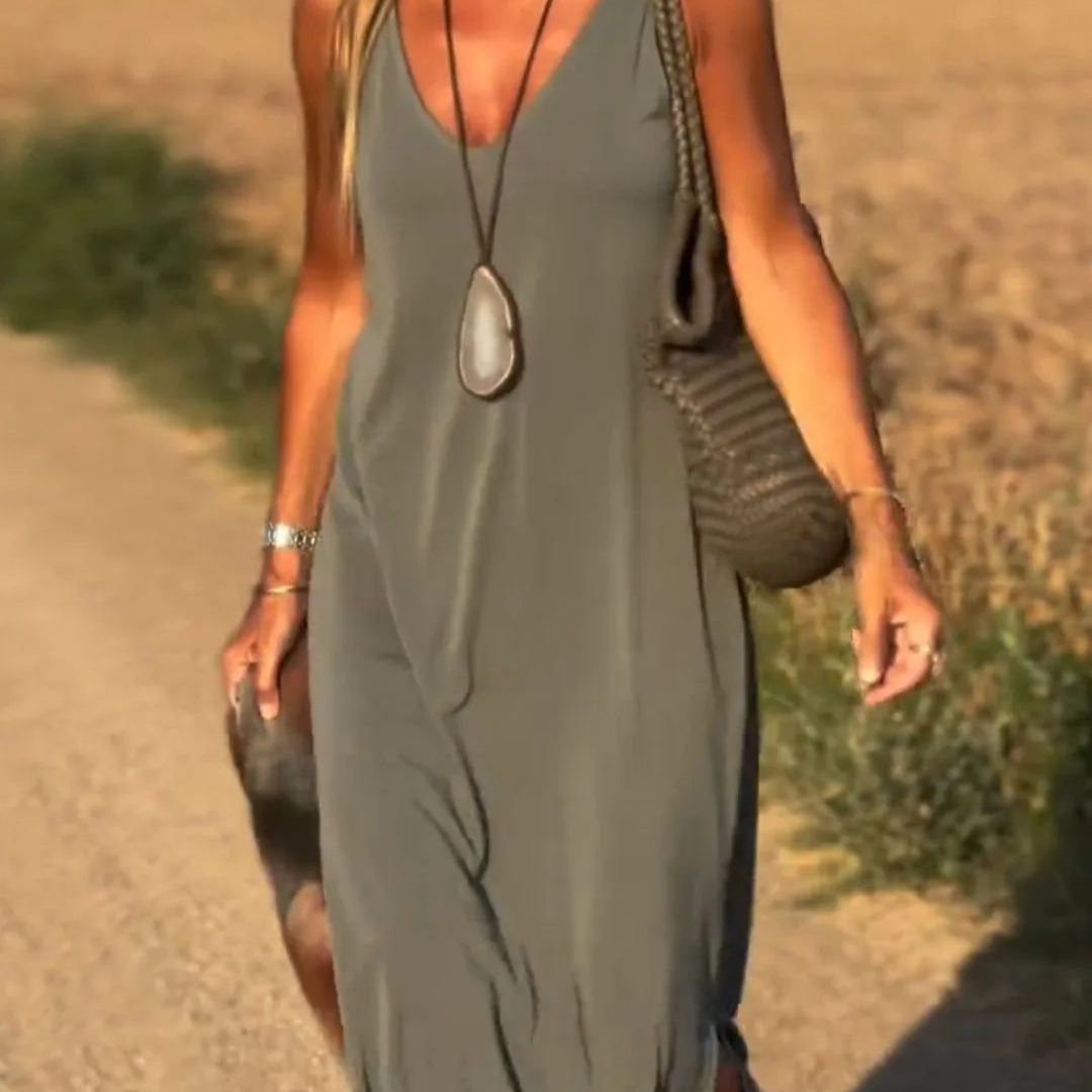 Robe Solstice – Femme sexy à bretelles et col en V