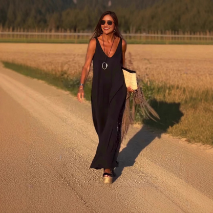 Robe Solstice – Femme sexy à bretelles et col en V