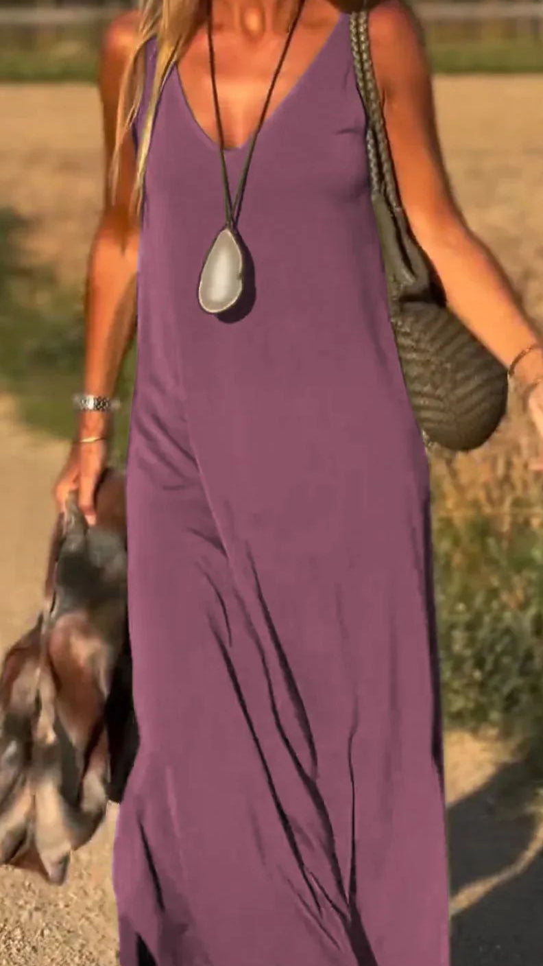 Robe Solstice – Femme sexy à bretelles et col en V