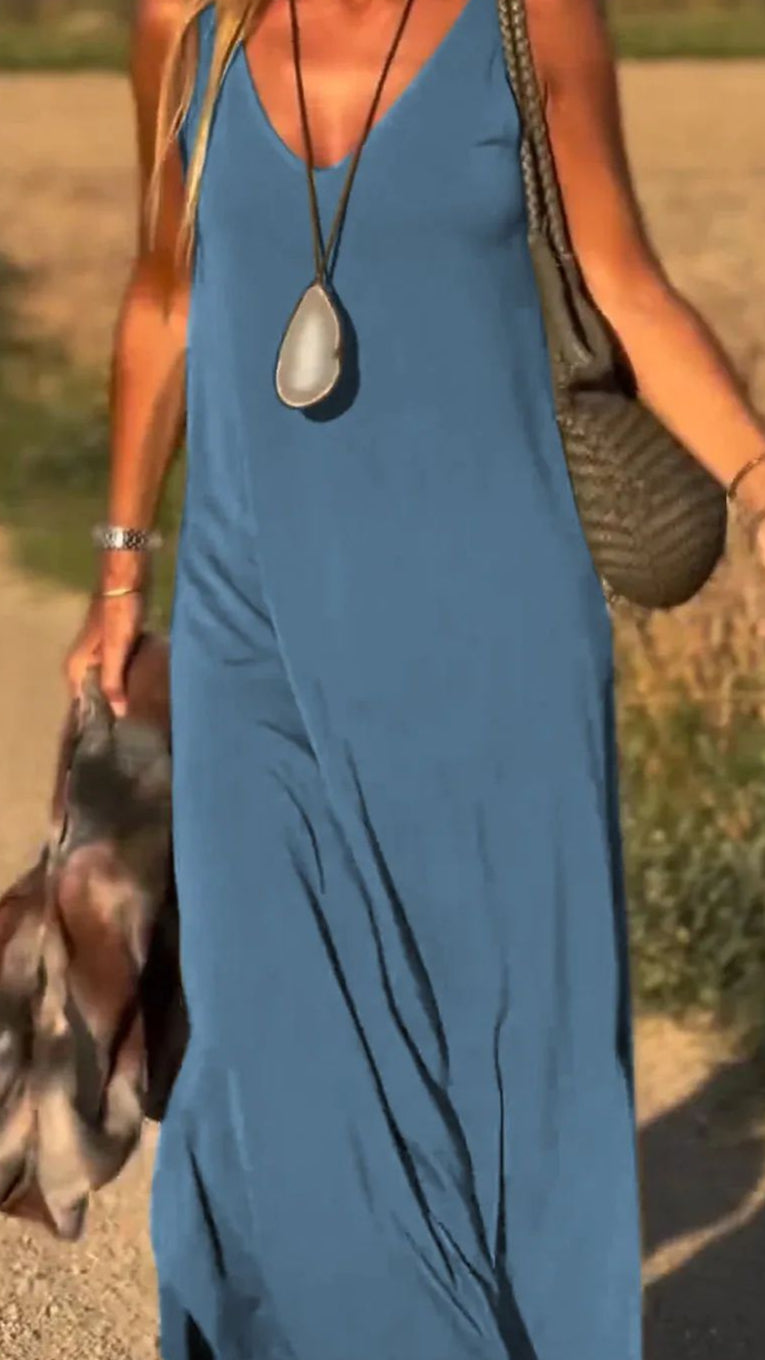 Robe Solstice – Femme sexy à bretelles et col en V