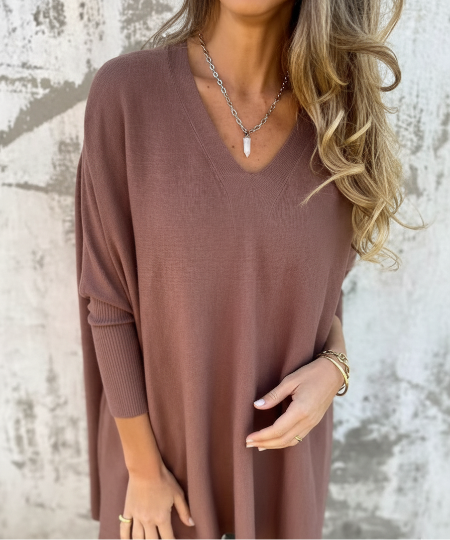 Chemise Tricotée Longue Élégance