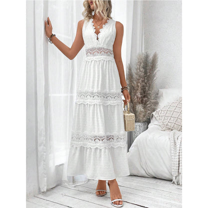 Robe sans manches à col en V