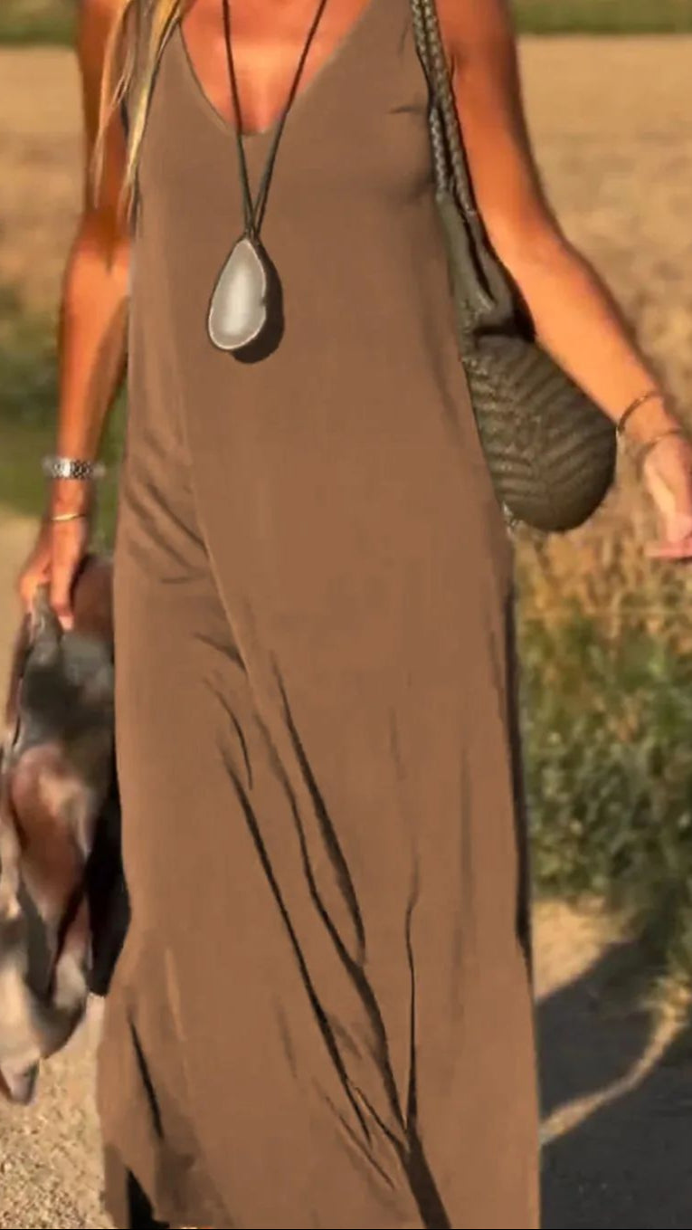 Robe Solstice – Femme sexy à bretelles et col en V